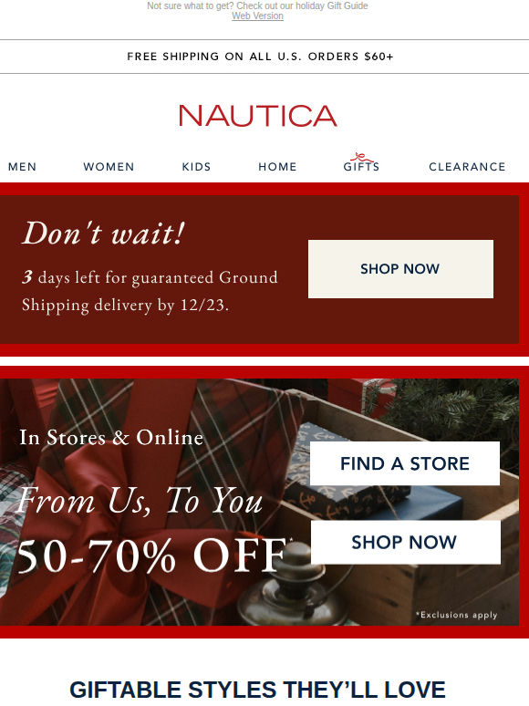 🛍️ Take 50-70% off great gifts in stores!