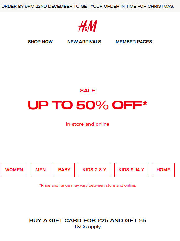 Up to 50% off starts now