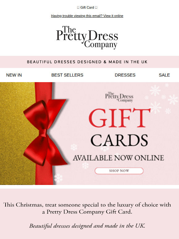 The perfect last-minute gift 🎁 – Pretty Dress Company Gift Cards now available