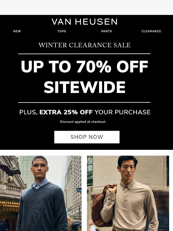 VIP, save up to 70% off sitewide (+ extra 25% off order)