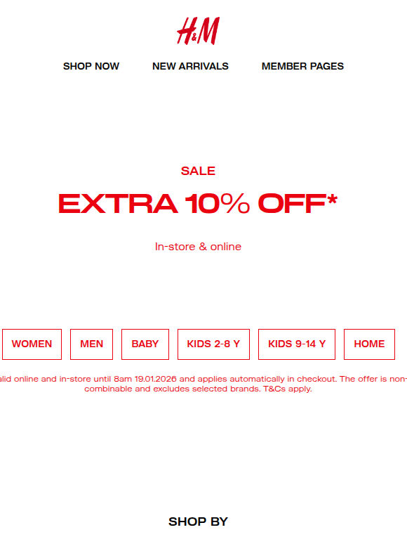 Extra 10% off sale