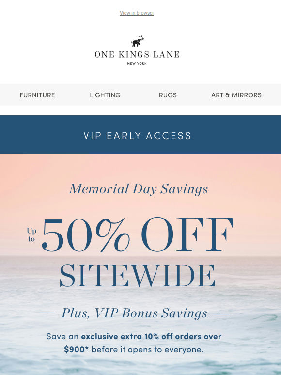 Memorial Day Savings Start NOW — Up to 50% Off Sitewide + VIP Bonus