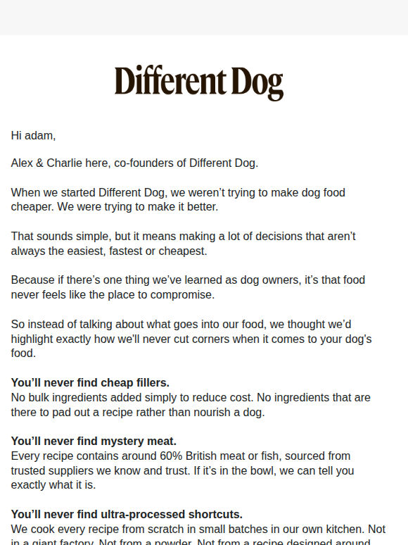 What we’ll never put in your dog's food 👉
