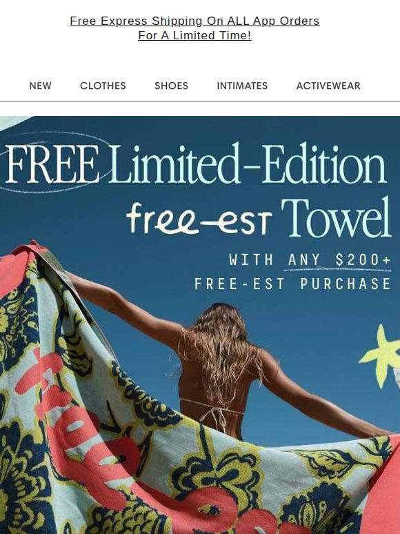 FREE GIFT: Limited-Edition free-est Towel 🏖️