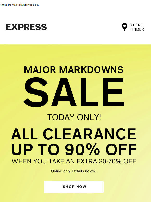 TODAY. ONLY. Up to 90% off ALL clearance 🤯