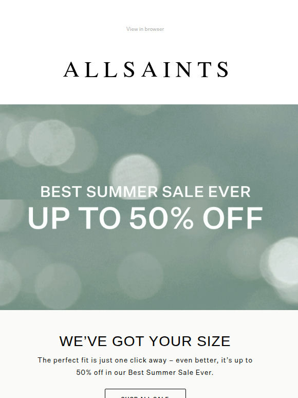 Up To 50% Off Sale: We’ve Got Your Size  