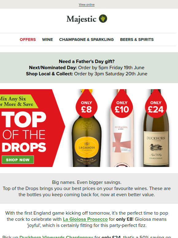 NEW Top of the Drops: Peyrassol Rosé £10, La Gioiosa Prosecco £8 & Duckhorn £24