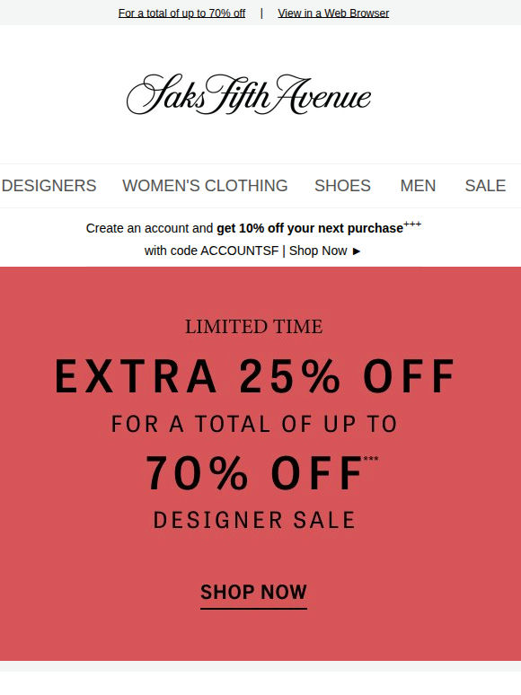 Don't forget: Enjoy an *extra* 25% off sale styles