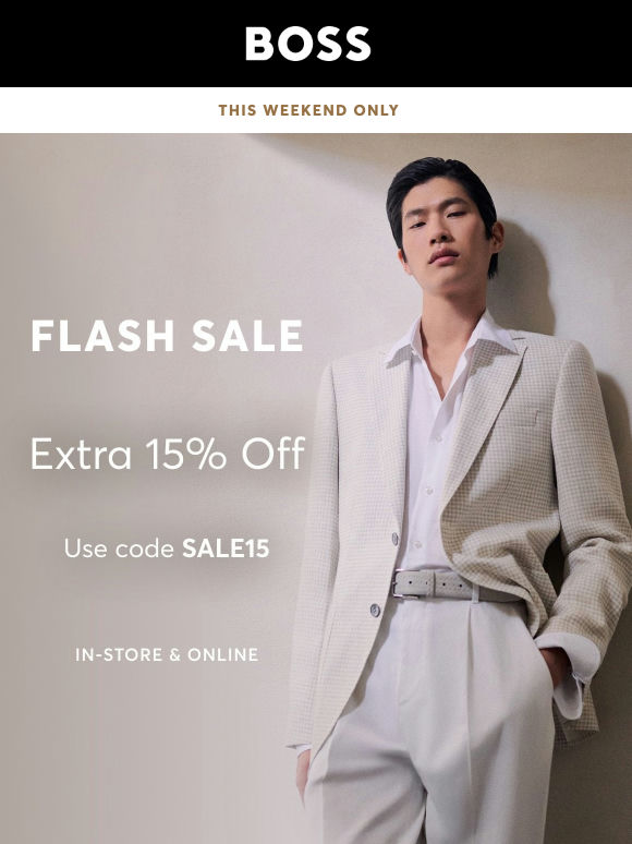 Extra 15% off all sale starts now!