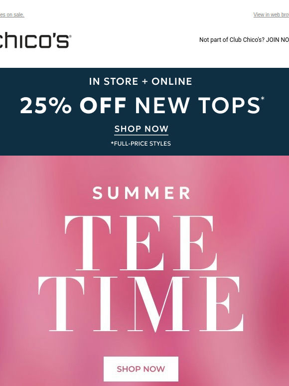 TEE UP for summer with 25% off 👚💗