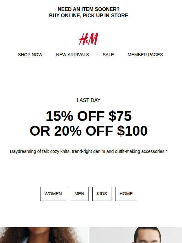 Last day: Up to 20% off your order