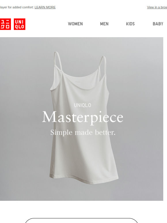 UNIQLO Masterpiece: AIRism Camisole