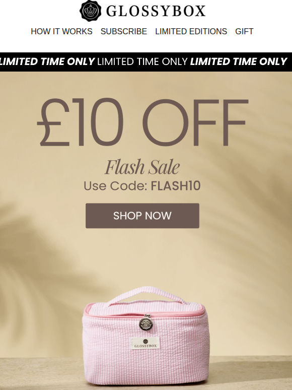24 HOURS ONLY! £10 OFF Summer Bag