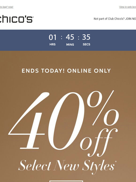 40% off our new faves ends today!