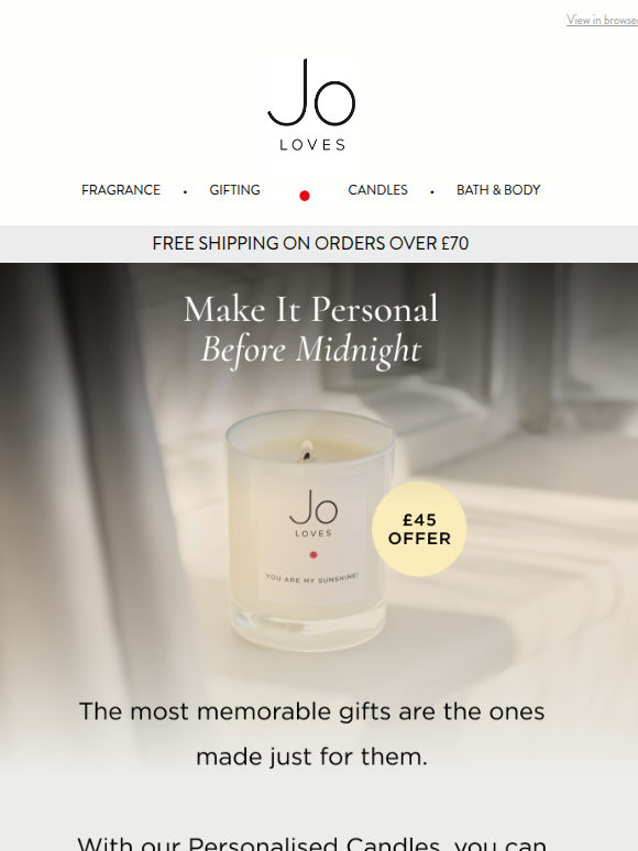 Ends Tonight: Personalised Candles for £45
