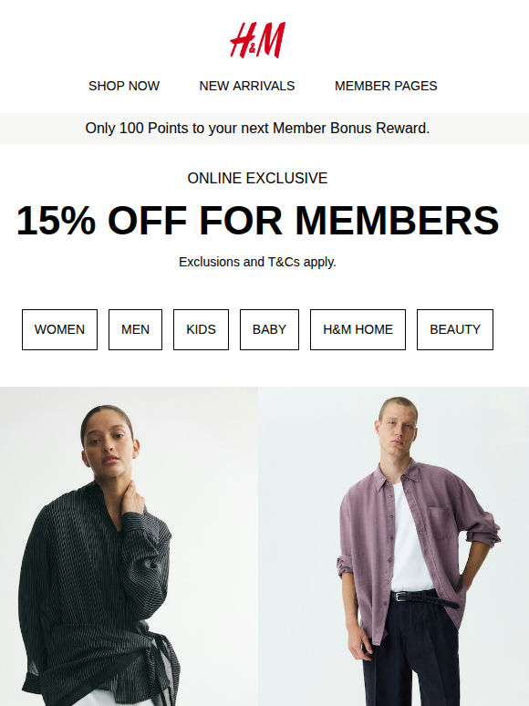 15% off for members