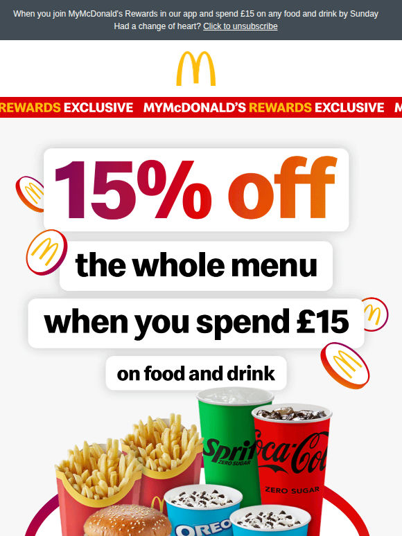 15% off the whole menu… again 🤭 