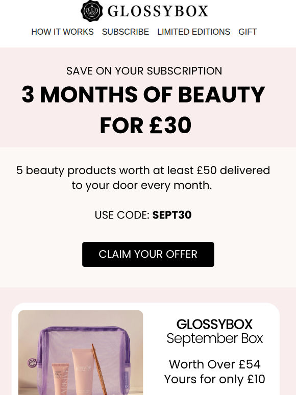 IT'S BACK: 3 Months £30 ⚠️