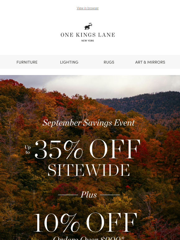 The September Savings Event Starts Now — Up to 35% Off Sitewide