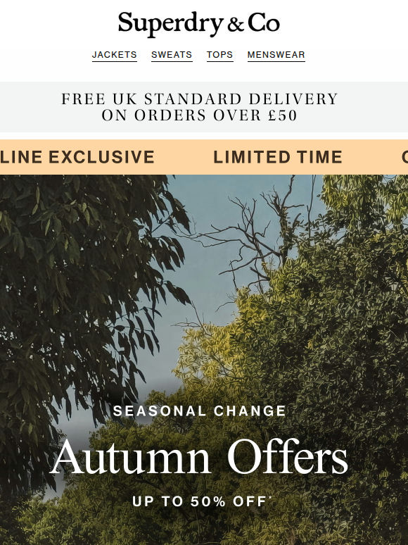Extra 15% Off: Autumn Offers Up To 50%