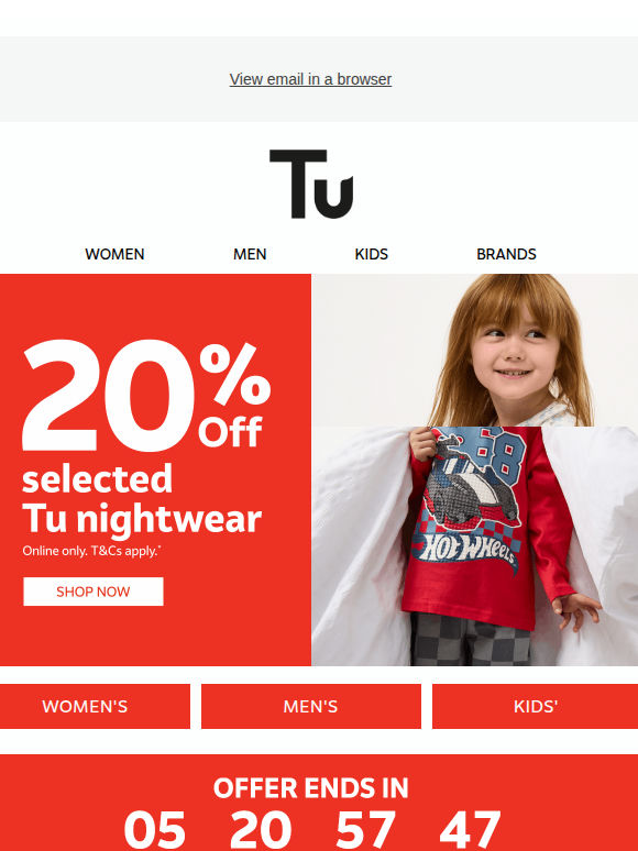 20% off selected nightwear now on…