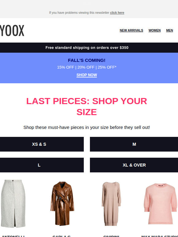 Last pieces: Shop your size
