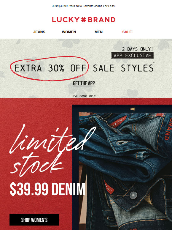 EXTRA 30% Off Sale Styles When You Shop In App