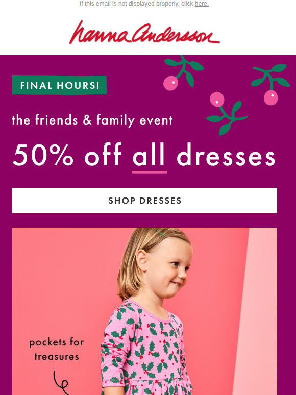 🚨 FINAL HOURS: 50% Off ALL Dresses!!