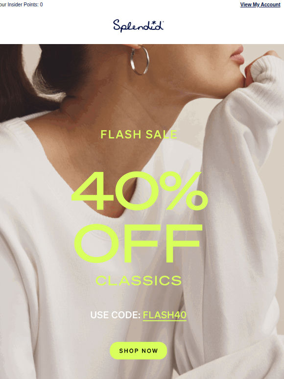 Starts Now: 40% OFF Flash Sale