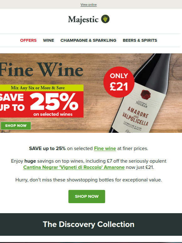 SAVE up to 25% on Fine Wine