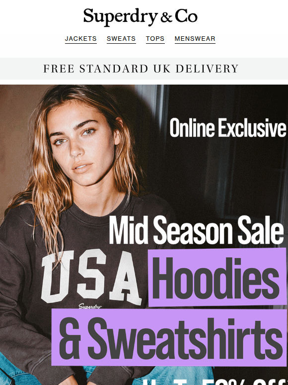Up to 50% Off Hoodies & Sweats? Big Fan