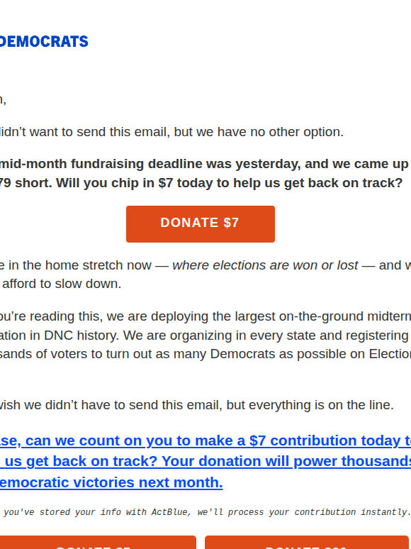 We didn’t want to send this email