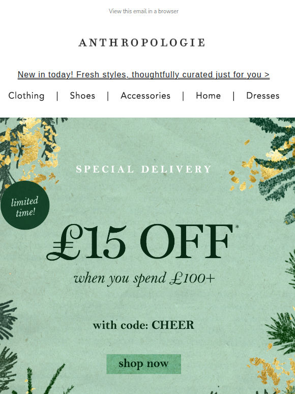 Psst… £15 off* ENDS SOON!