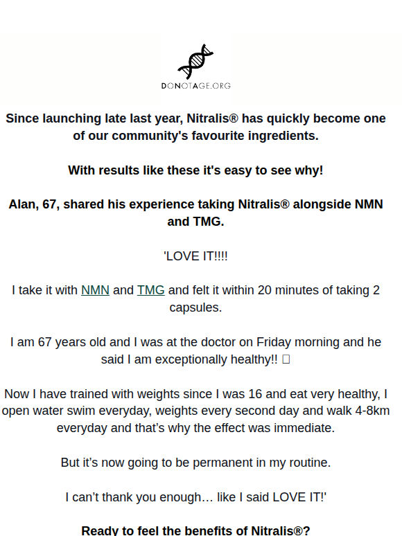 'I felt better within 20 minutes' - Nitralis® Feedback