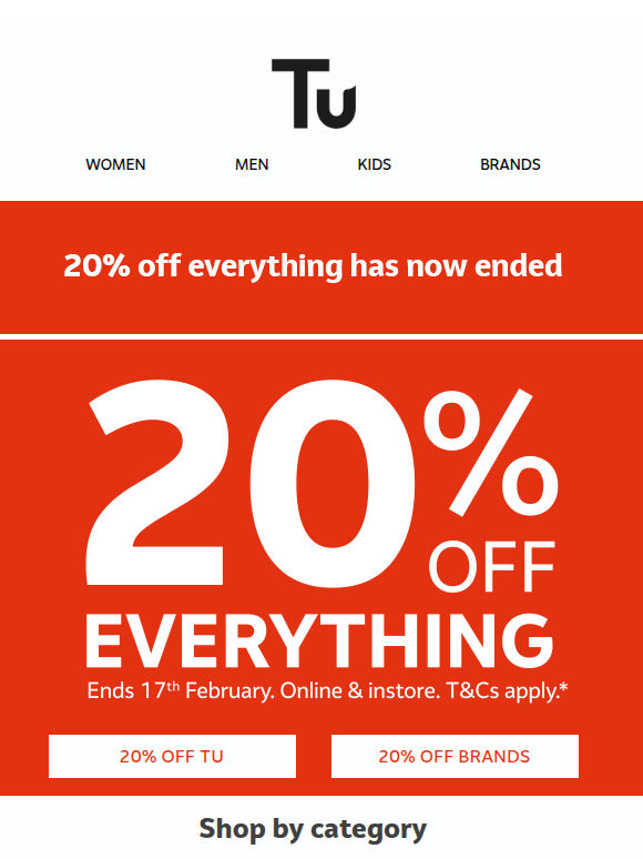 Ends TODAY: 20% off everything