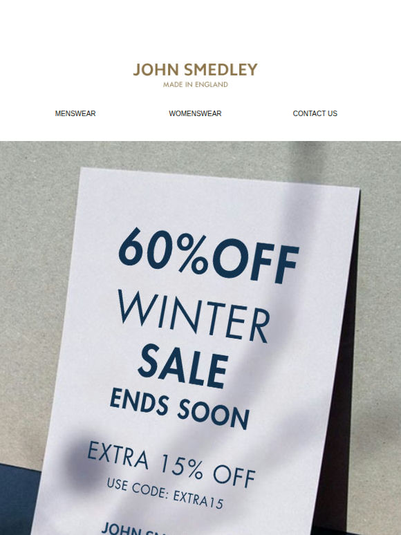 Extra Reductions: 15% off 60% Sale