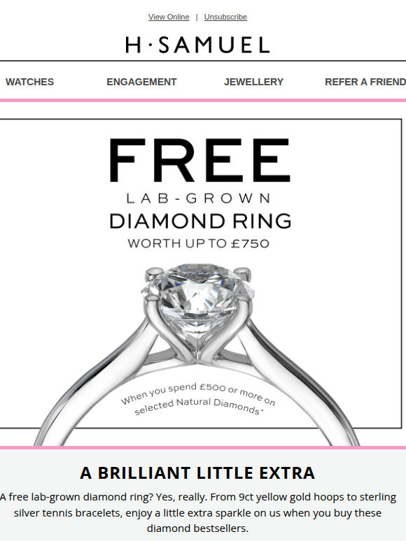 Don’t miss your free lab-grown diamond ring