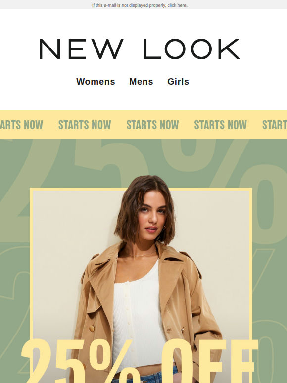 Starts now: 25% off EVERYTHING