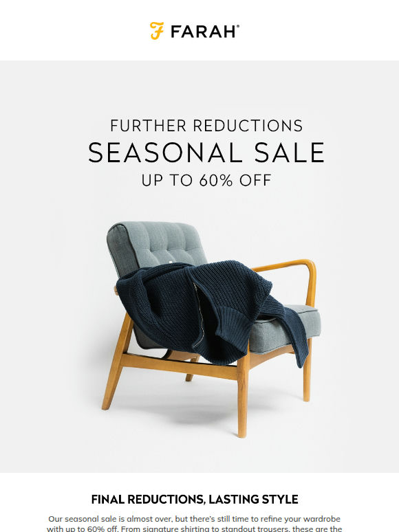 Final Reductions: Up to 60% Off Farah