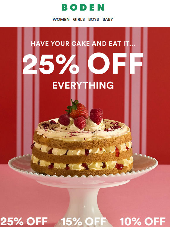 You're cutting it fine – 25% off everything ends Sunday