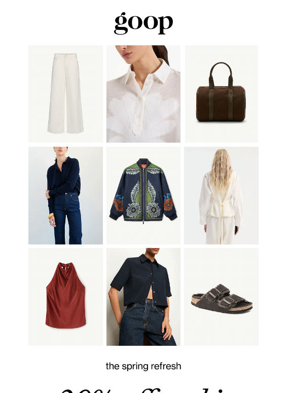 the spring refresh: 20% off starts now