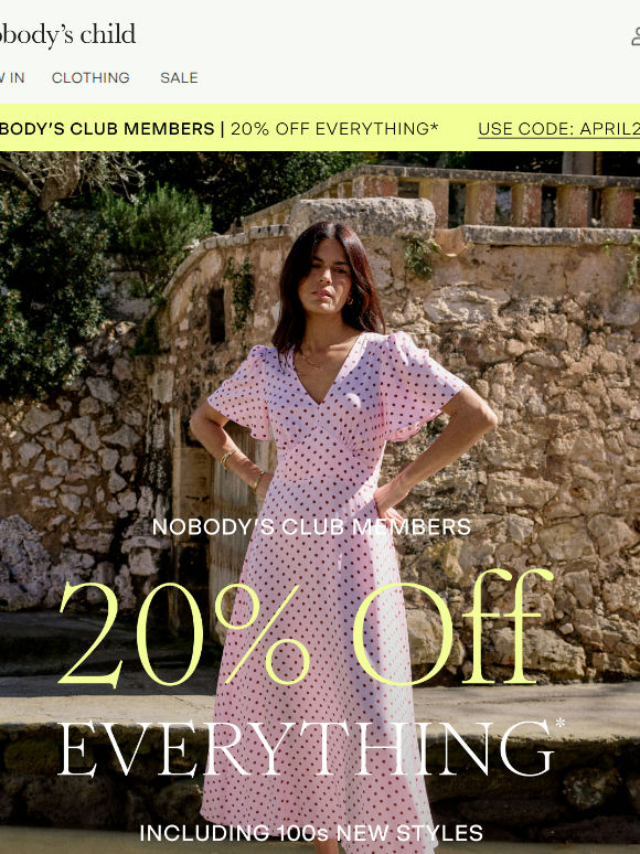 20% off 100s of NEW styles