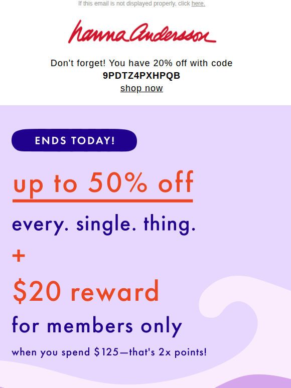 Up To 50% Off Every. Single. Thing!
