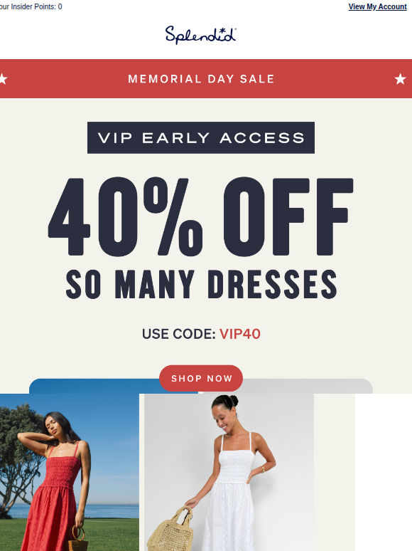 *Exclusive* 40% OFF Dresses Inside