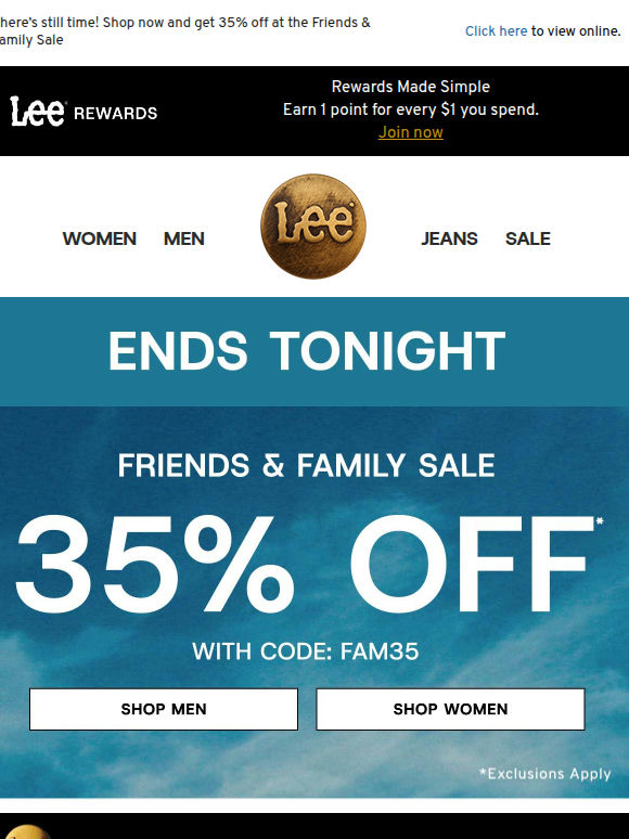 Final hours of 35% off + 3x points
