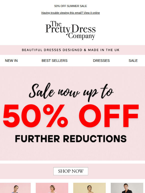 Sale now up to 50% off and further reductions
