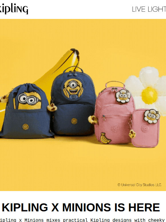 The Kipling x Minions collection is here
