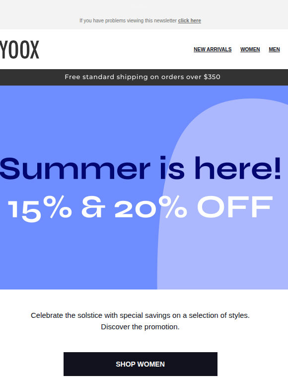 Summer is here! Enjoy 15% & 20% OFF select styles