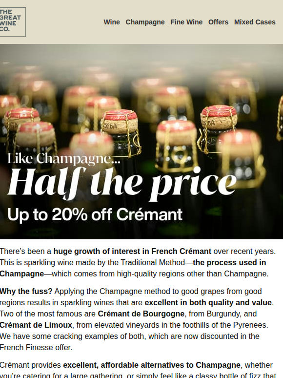 Like Champagne, half the price