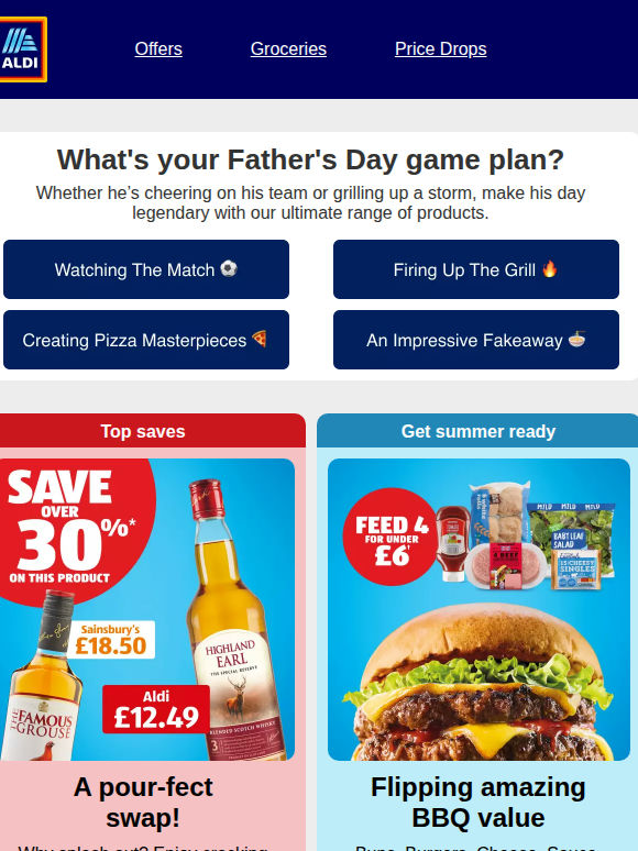 Give Dad the day he deserves 🥃🍔